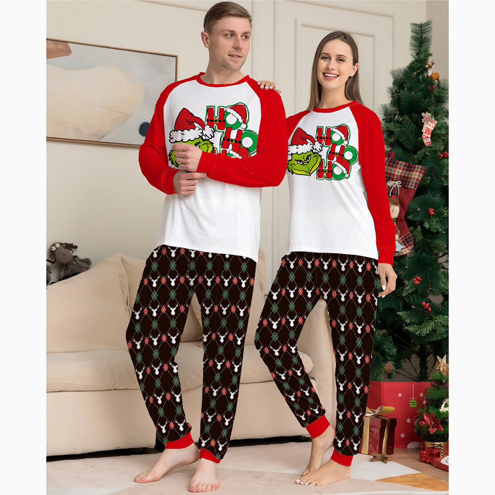 Grinch Christmas Cartoon Print Family Matching Pajamas– Joyinbox