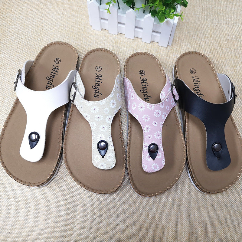 Women's Cork Footbed With Comfort Flip Flops– JOYINBOX